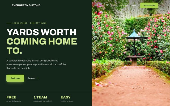 Evergreen & Stone — website design by Jobaki