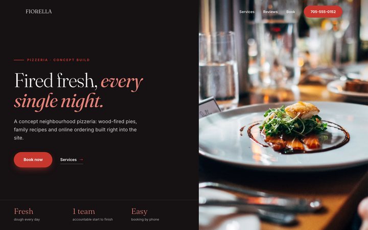 Fiorella Pizza Co. — website design by Jobaki