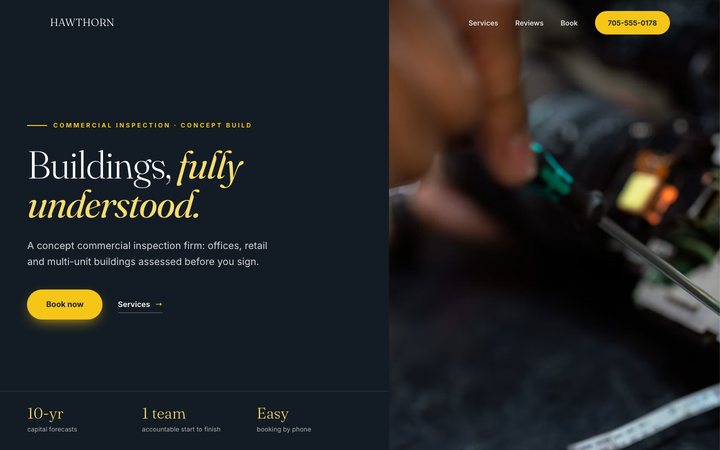 Hawthorn Property Inspections — website design by Jobaki
