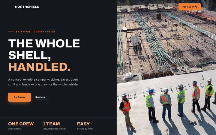 NorthShield Exteriors — website design by Jobaki
