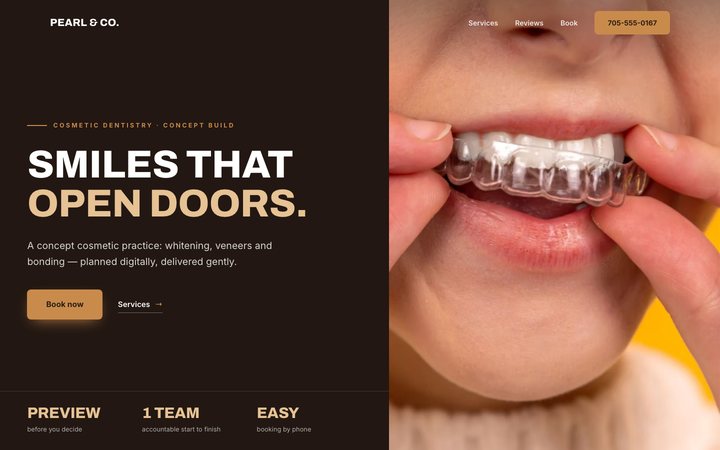 Pearl & Co. Dental — website design by Jobaki