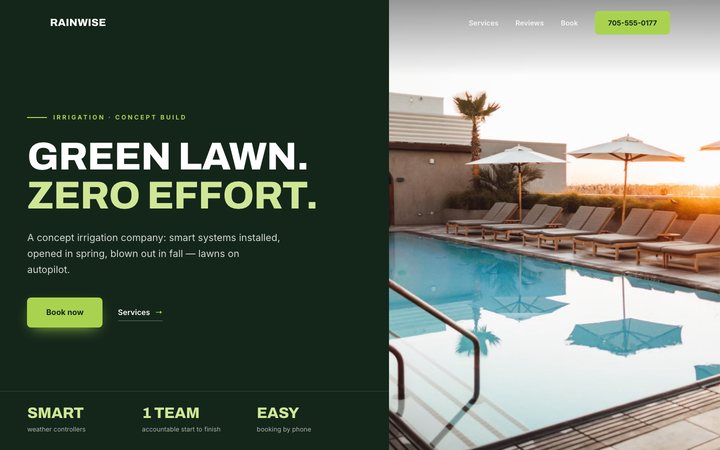 RainWise Irrigation — website design by Jobaki