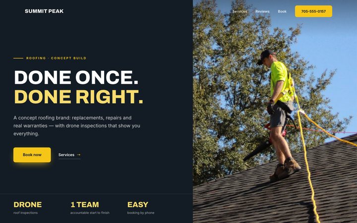 Summit Peak Roofing — website design by Jobaki