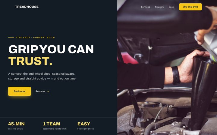 TreadHouse Tire & Wheel — website design by Jobaki