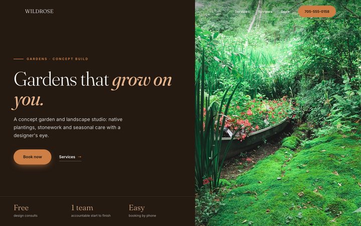 Wildrose Gardens — website design by Jobaki